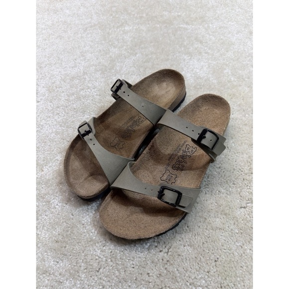 Birkenstock Shoes - Birkenstock Madura Sandles Womens 7 245 Beige Birki's Two Strap Nubuck